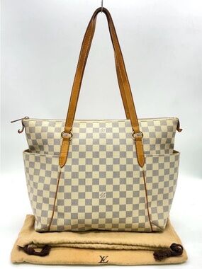 Auth Louis Vuitton Damier Azur Totally MM N51262 Tote Bag W/Dustbag NS031169